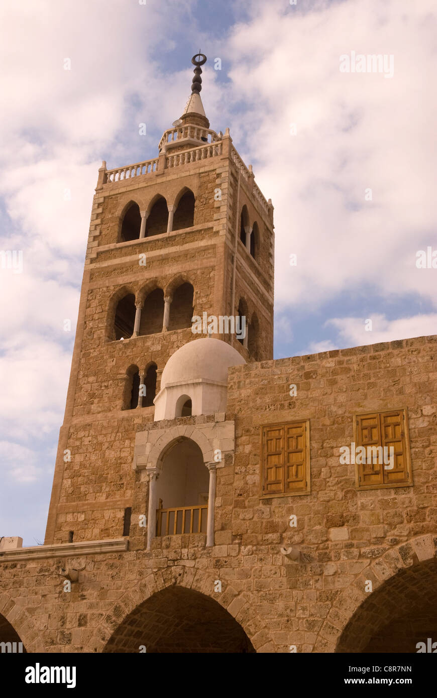 Minareto della Grande Moschea, città vecchia, Tripoli, nel nord del Libano. Foto Stock