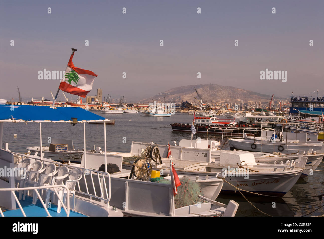 Area portuale (Al-Mina), Tripoli, nel nord del Libano. Foto Stock