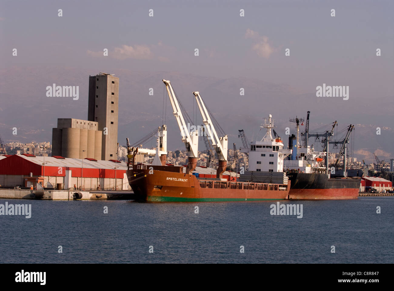 Area portuale (Al-Mina), Tripoli, nel nord del Libano. Foto Stock