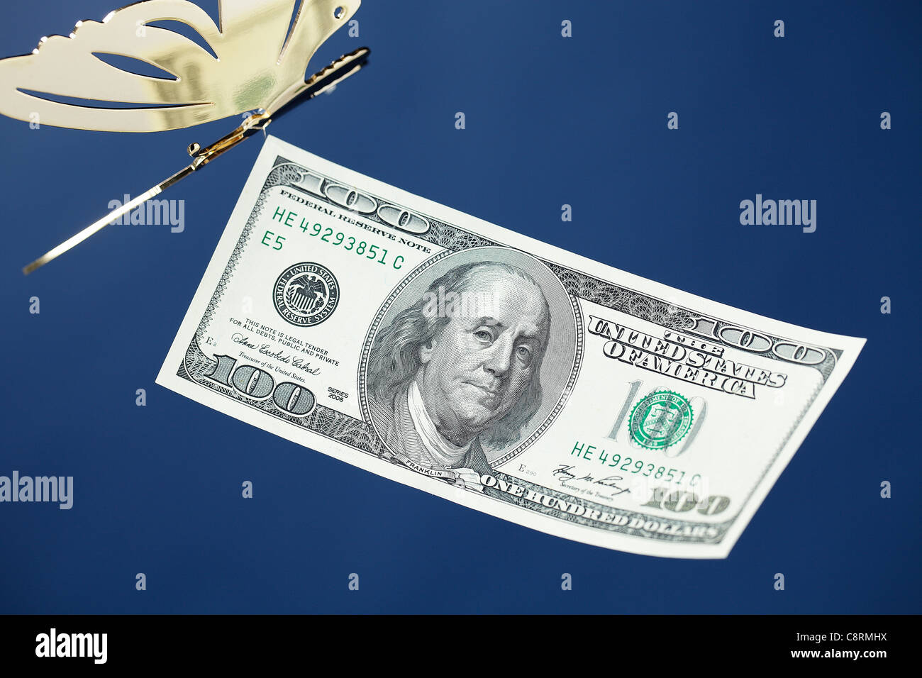 American carta moneta che mostra ritratto del presidente Foto Stock