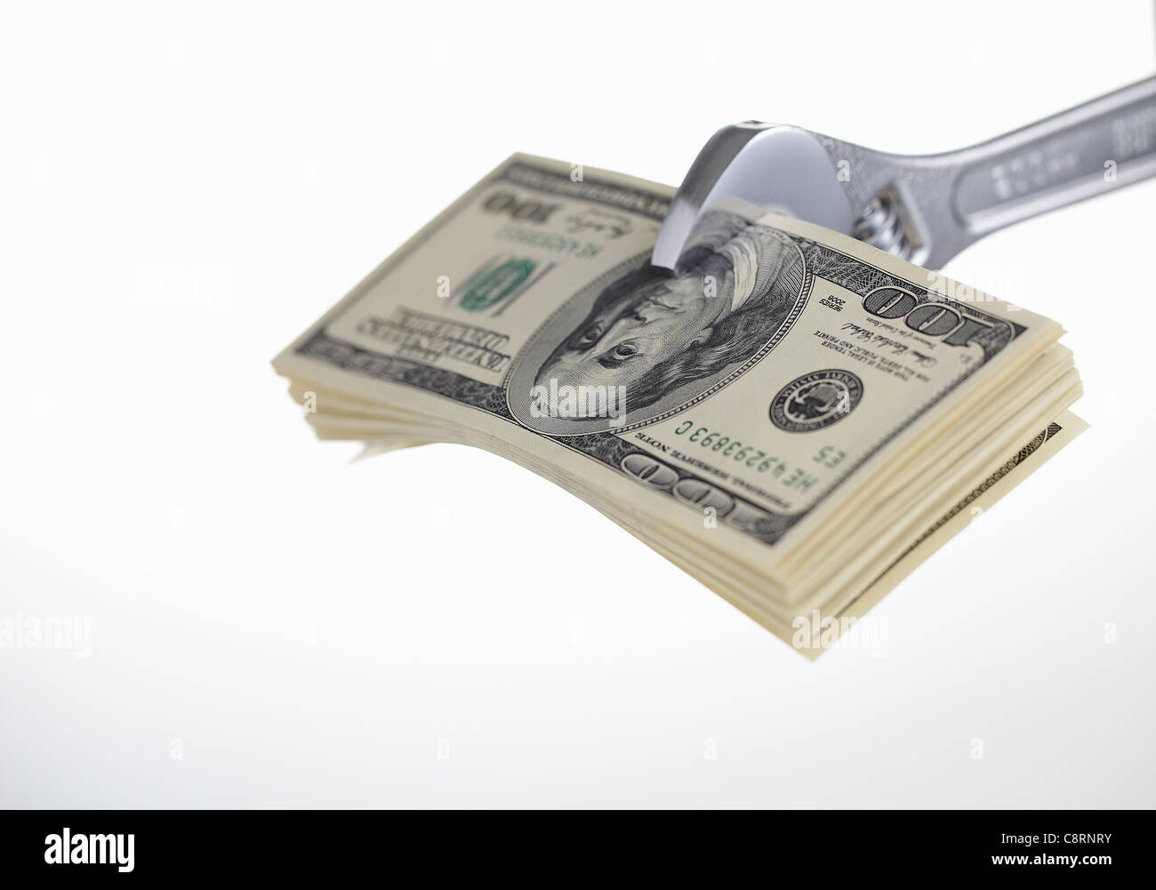 Chiave azienda American banconote da cento dollari Foto Stock