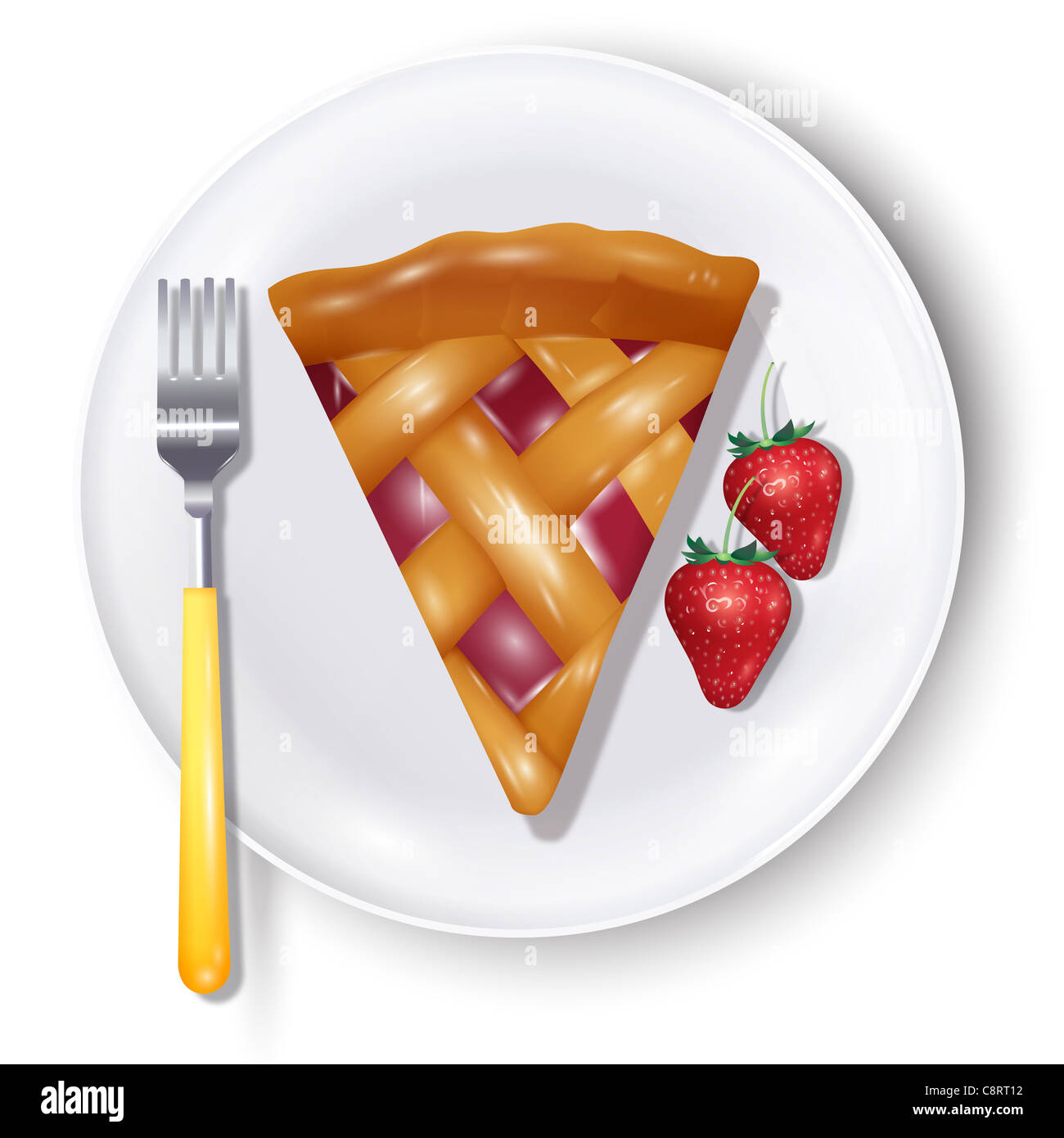 La prima colazione con torte di ciliegia Foto Stock