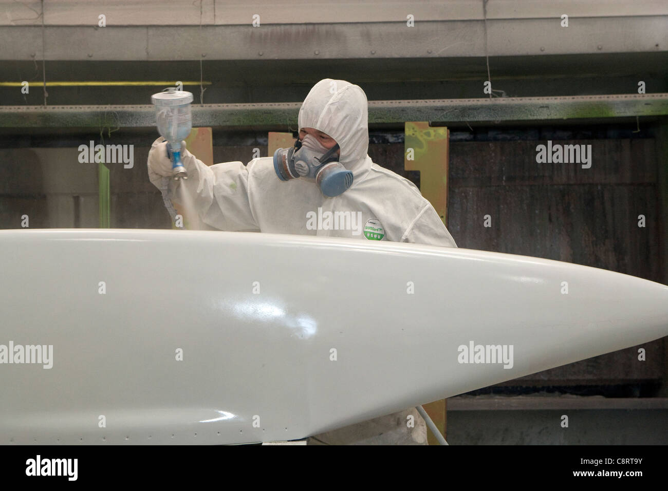 Manutenzione aeromobili facility vernice spray-shop Foto Stock