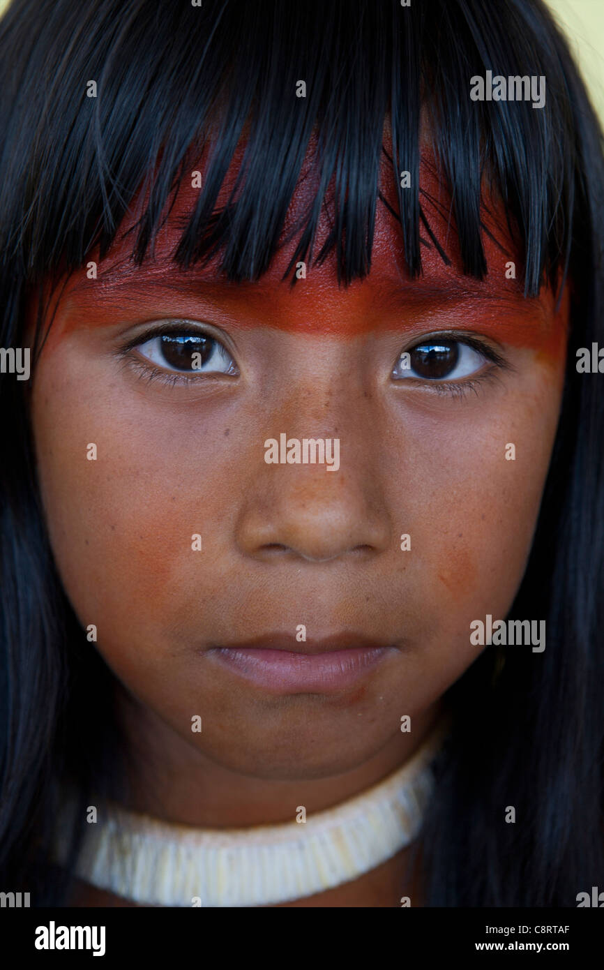 Xingu indiani nel Amazone, Brasile Foto Stock