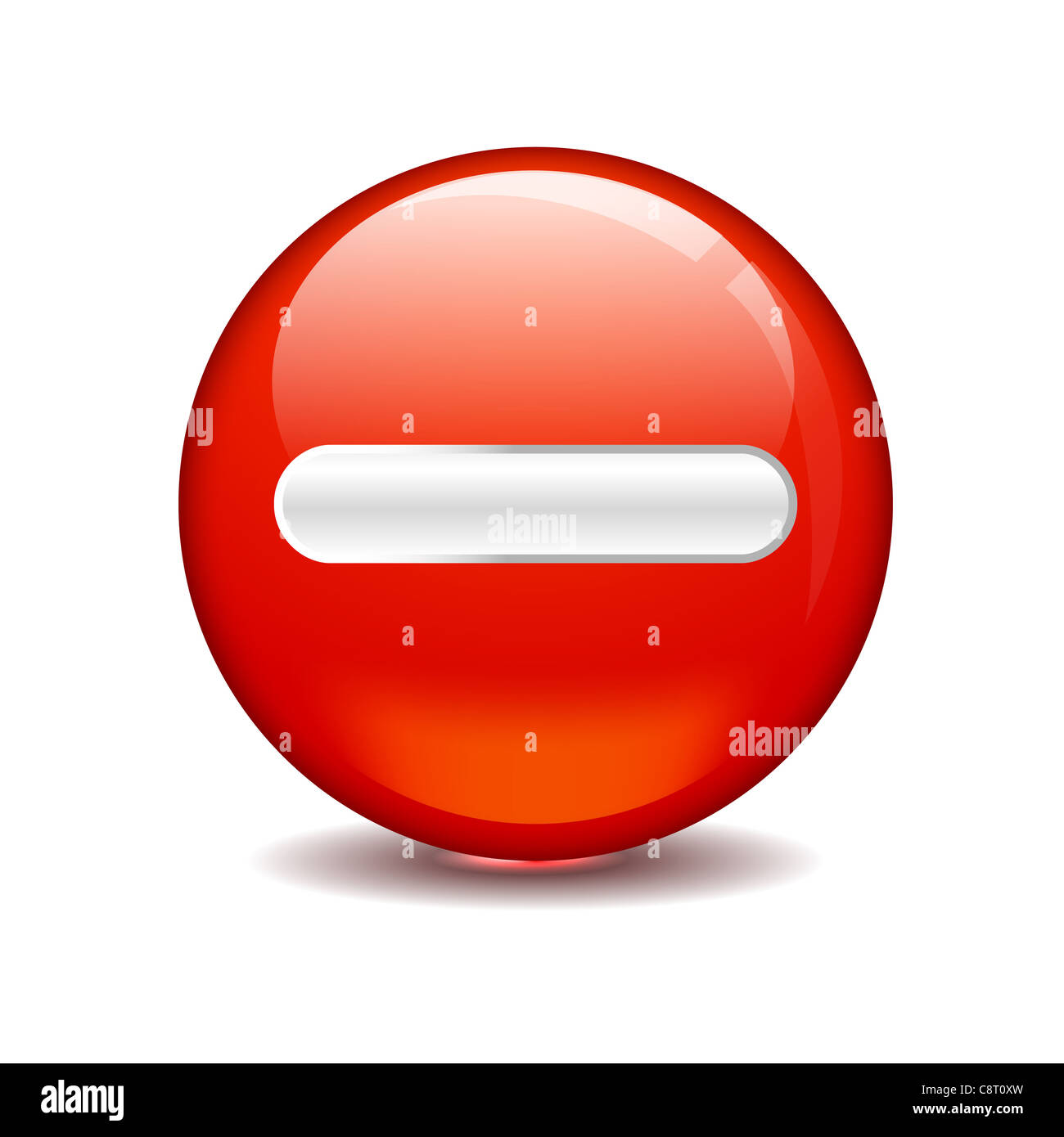 Illustrazione del segno meno in un cerchio rosso Foto Stock