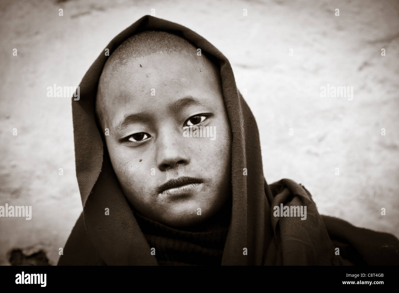 Giovane monaco da Tawang Gompa, Arunachal Pradesh, India Foto Stock