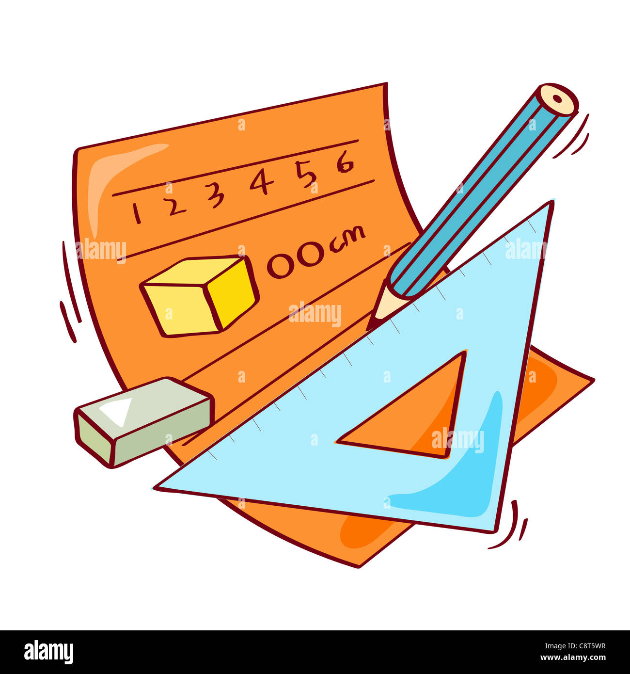 Illustrazione di oggetti geometria Foto Stock