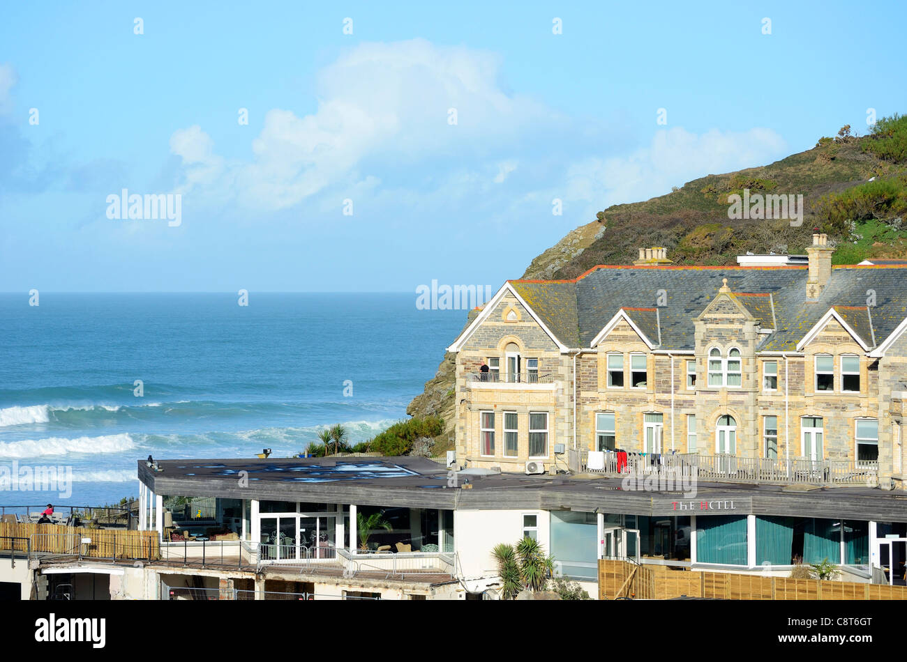 Il Watergate Bay hotel a Watergate Bay vicino a Newquay in Cornovaglia, Regno Unito Foto Stock