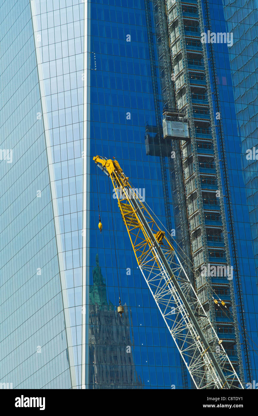 Stati Uniti d'America, New York New York City, la parte inferiore di Manhattan, Ground Zero, Freedom Tower sito in costruzione Foto Stock