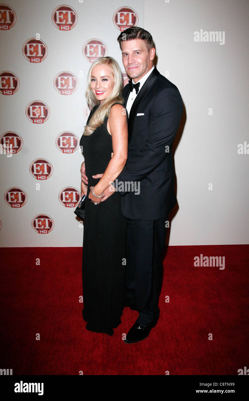 Jaime Bergman, David Boreanaz presso gli arrivi per intrattenimento stasera quindicesima Emmy Party, Vibiana, Los Angeles, CA Settembre Foto Stock