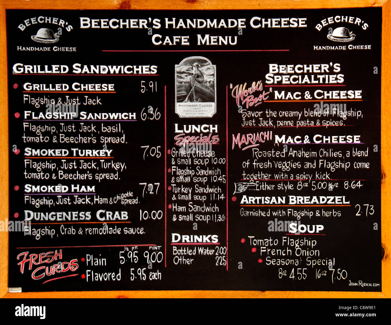 Beechers's Restaurant Cafe Seattle Farmers Market di Città dello Stato di Washington Stati Uniti d'America Foto Stock