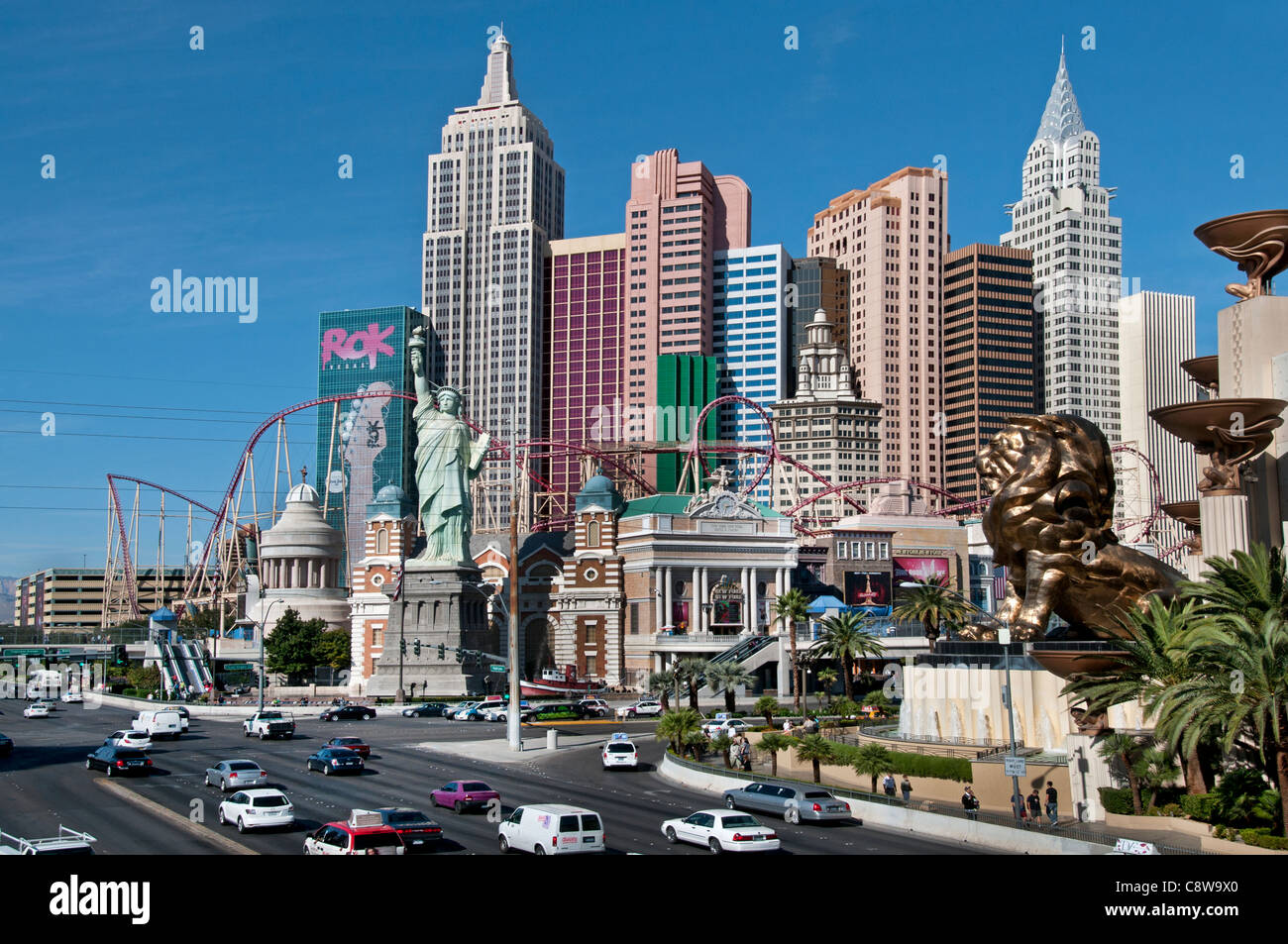 New York Casino Statua della Libertà Strip di Las Vegas il gioco d'azzardo capitale del mondo Stati Uniti Nevada Foto Stock