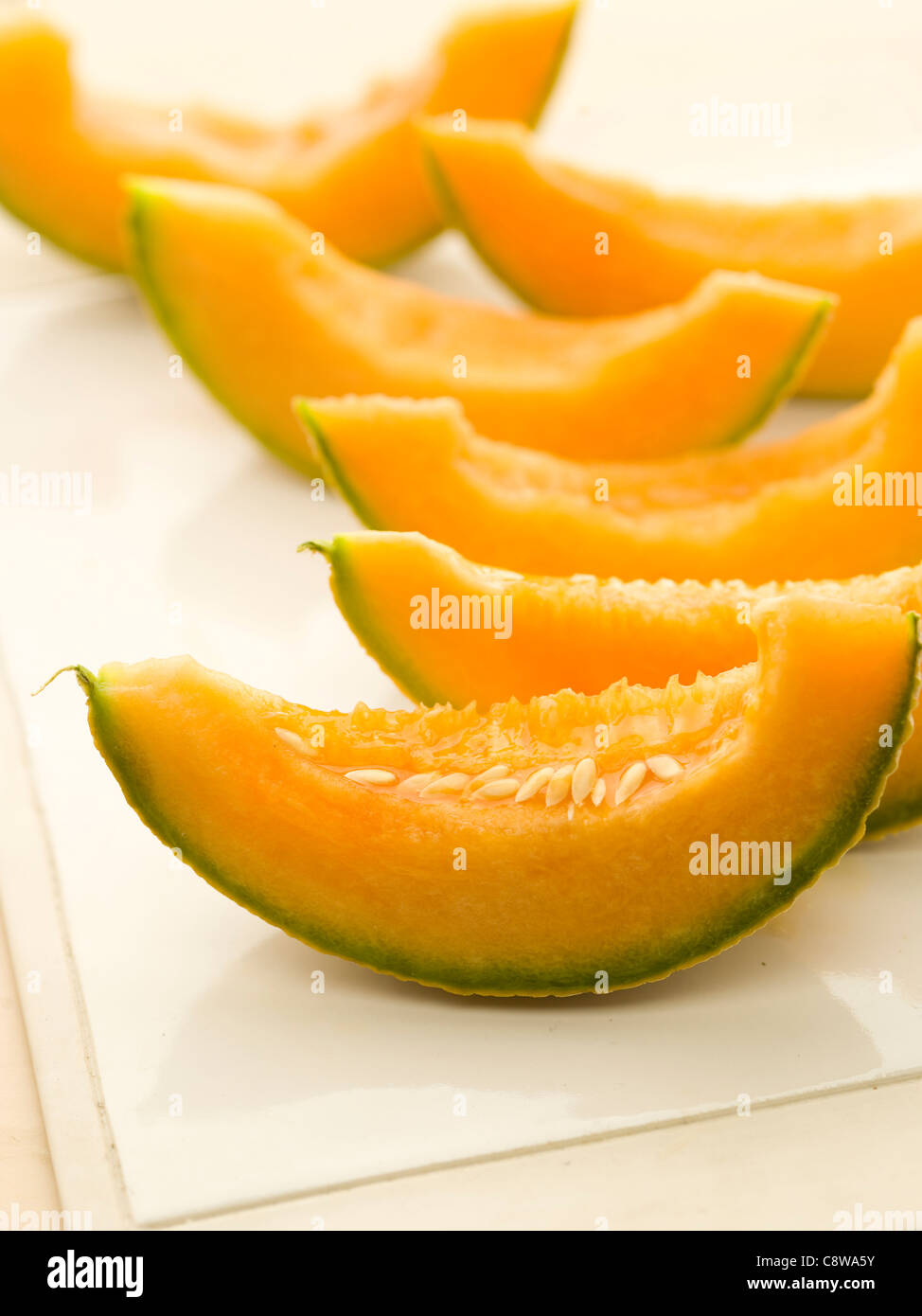Affettato, freschi di melone Foto Stock