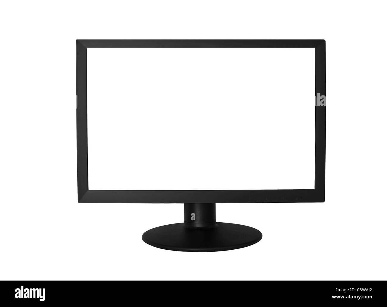 Isolato su calcolatore bianco schermo LCD con sfondo bianco Foto Stock