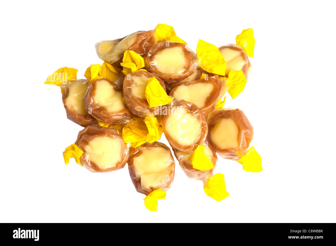 Banana caramella mou vorticosamente dolci tradizionali prodotti dolciari Candy Foto Stock