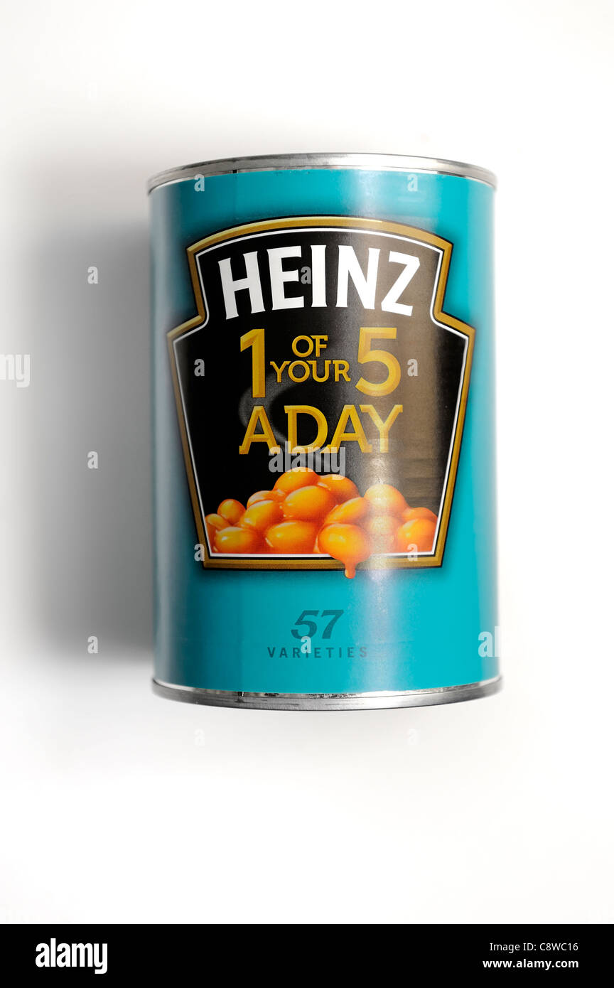 1 uno dei vostri 5 cinque al giorno heinz fagioli stagno imballaggio inglese Foto Stock