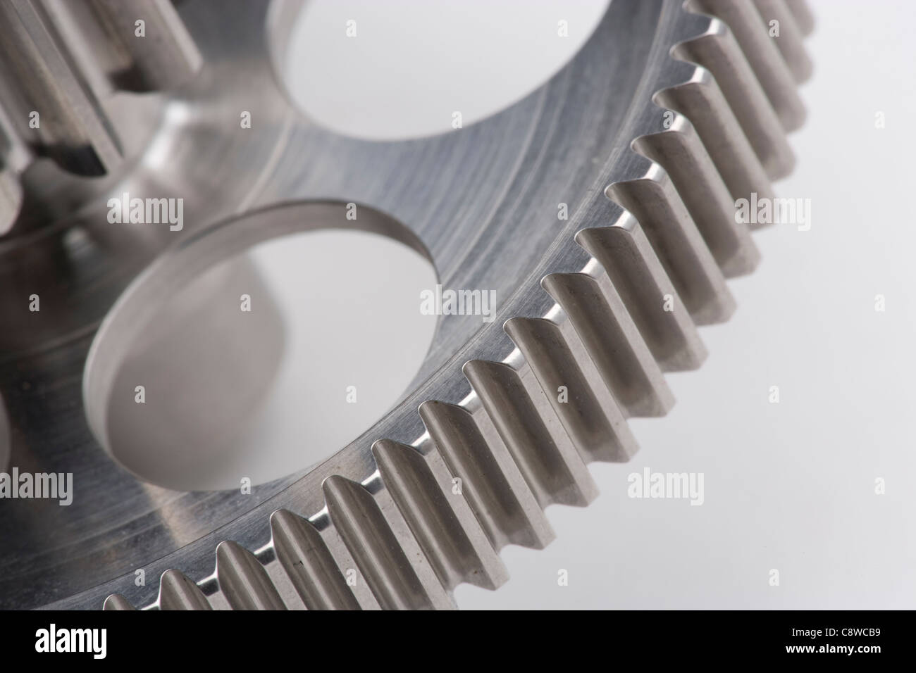 Tornio CNC lavorati con precisione l'ingranaggio cilindrico a denti dritti dettaglio per l'uso nell'industria aeronautica Foto Stock