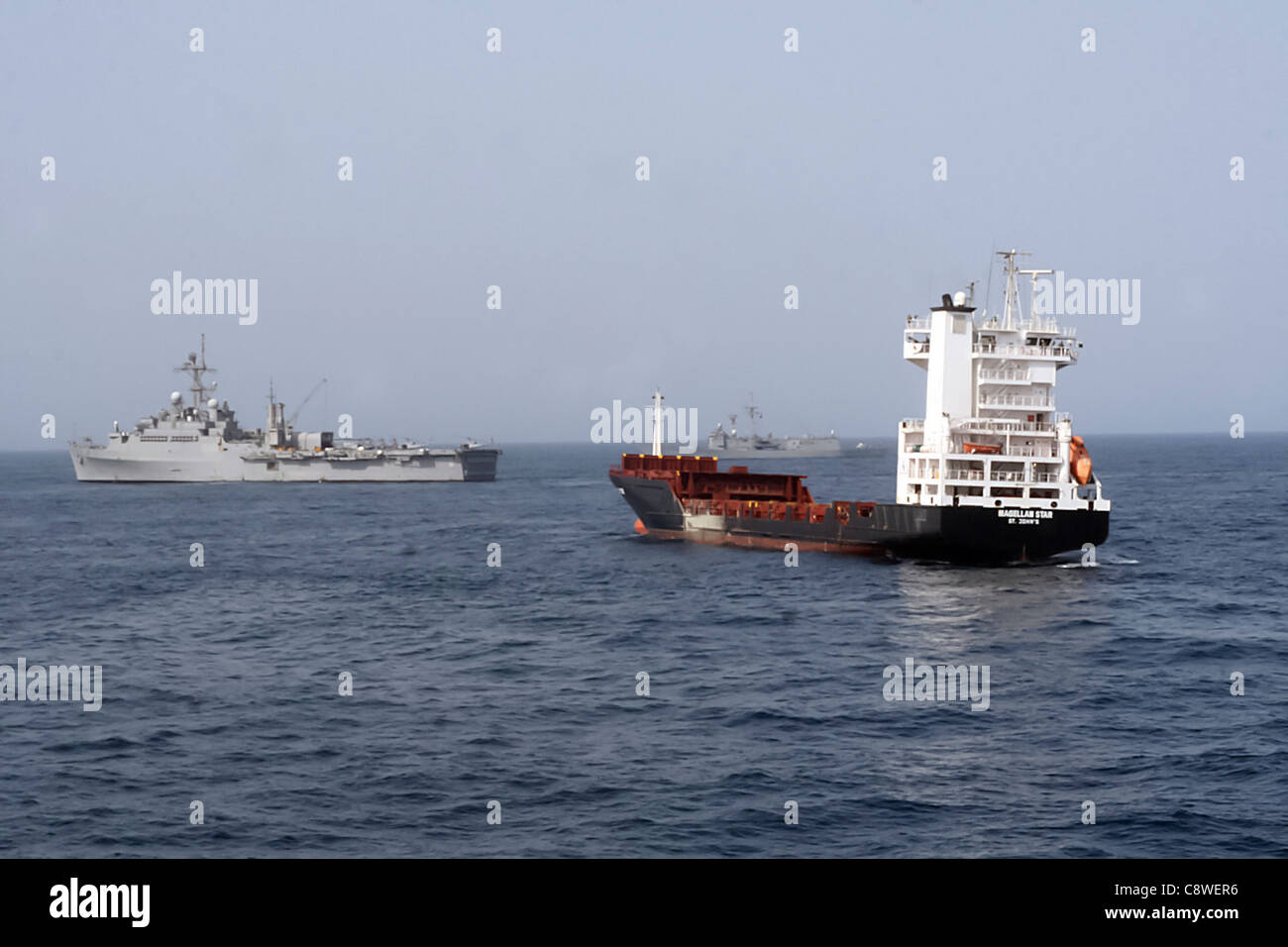 Gli Stati Uniti Marina di trasporto anfibio dock nave USS Dubuque (LPD 8) Foto Stock