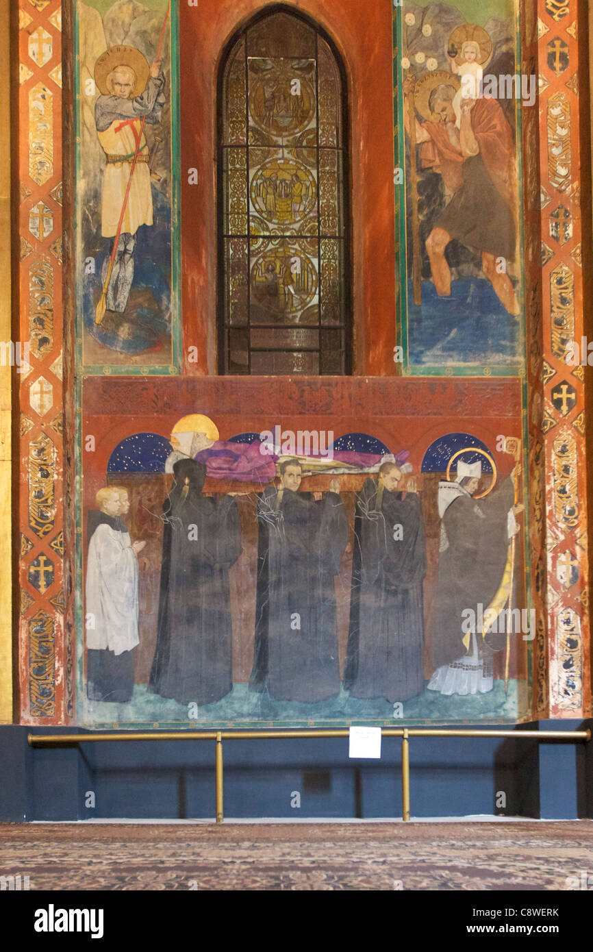 Affresco alla Cattedrale armena, Leopoli, Ucraina Foto Stock