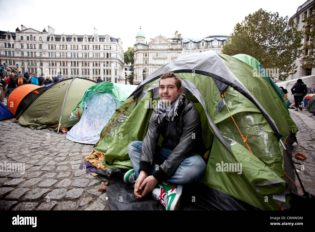 La Cattedrale di St Paul, Londra, Regno Unito. 02/11/2011 occupare LSX manifestanti non mostra alcun segno di dare alle richieste che essi lasciano pacificamente. Foto Stock