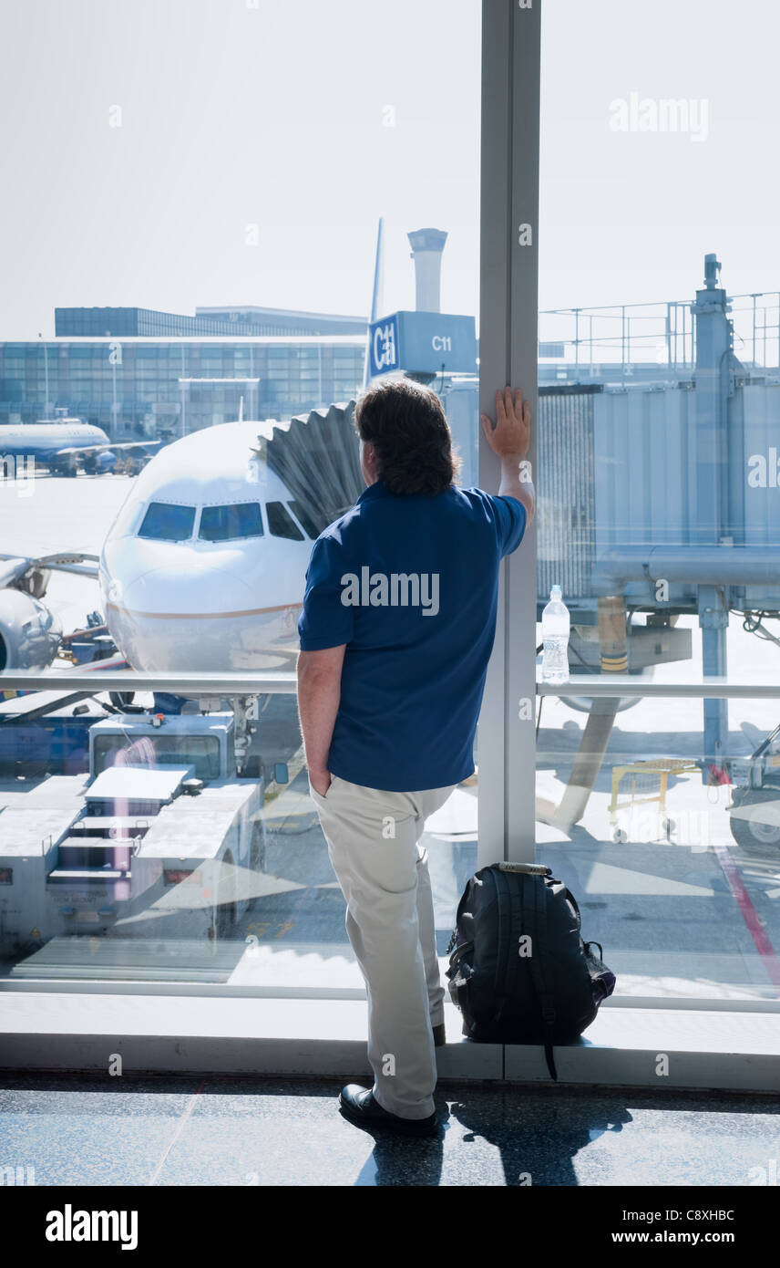 Viaggi in aereo. Foto Stock