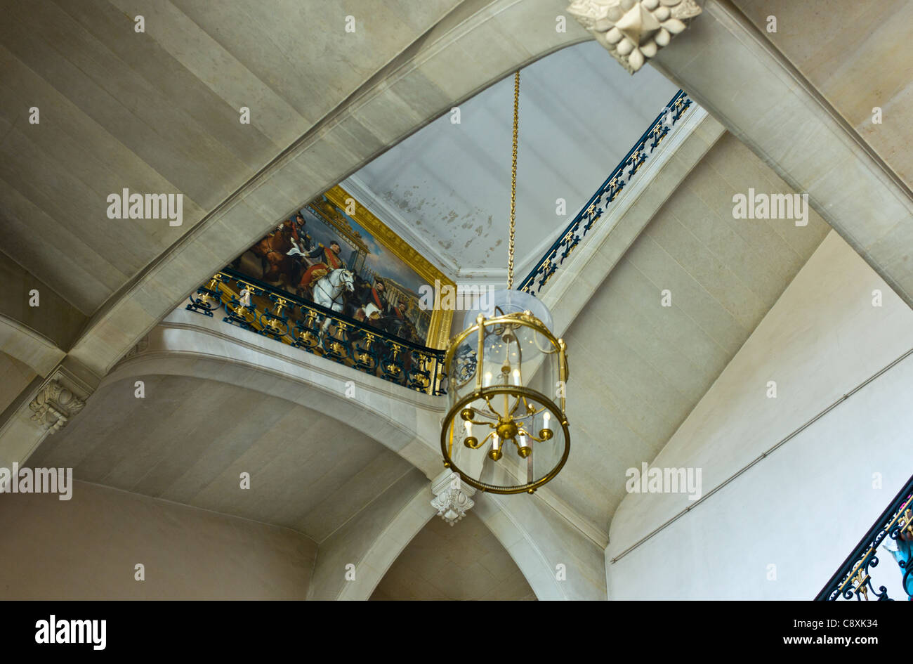 Parigi, la scalinata della Reggia di Versailles Foto Stock