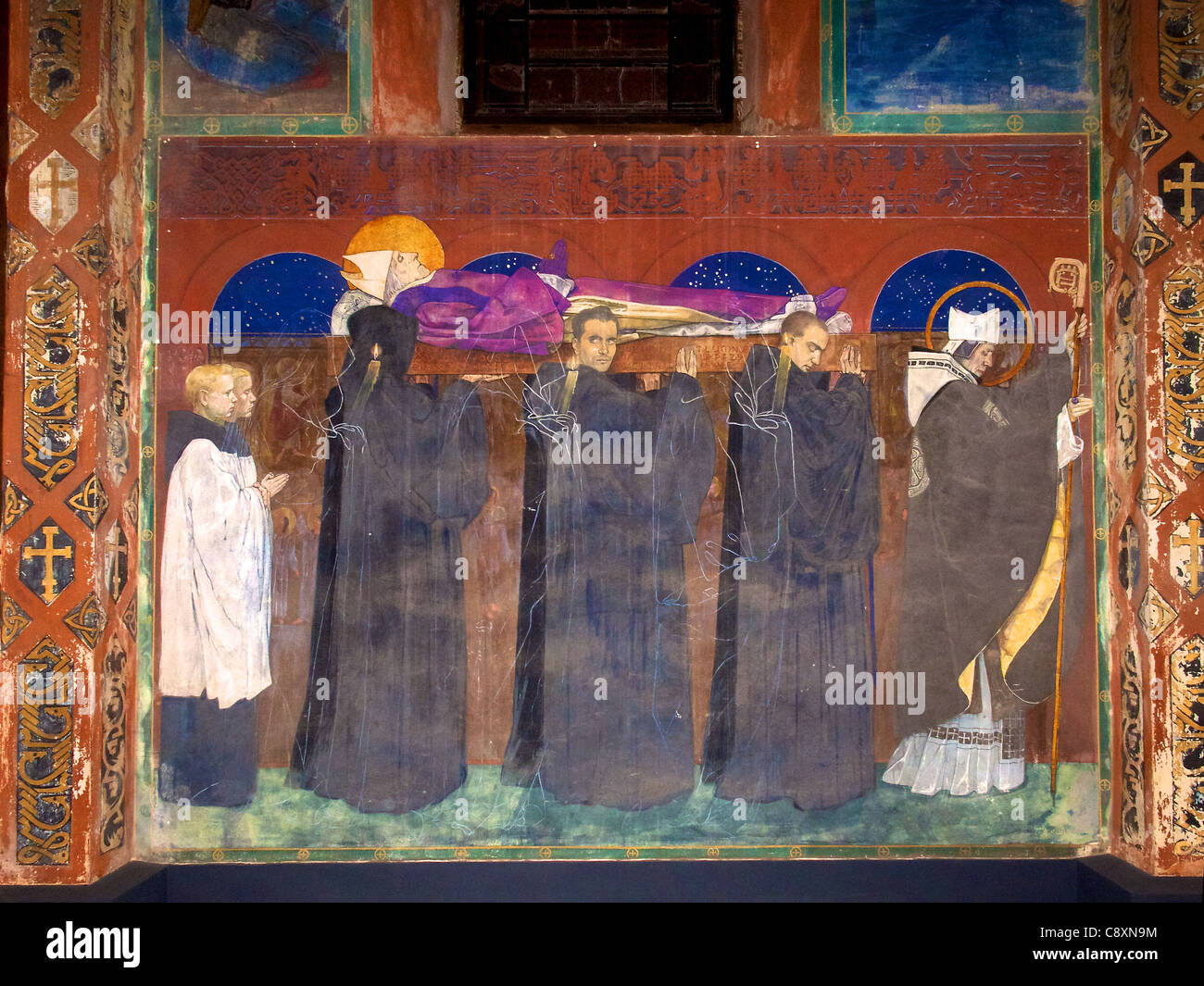 Dettagli di fresco presso la Cattedrale Armena Foto Stock