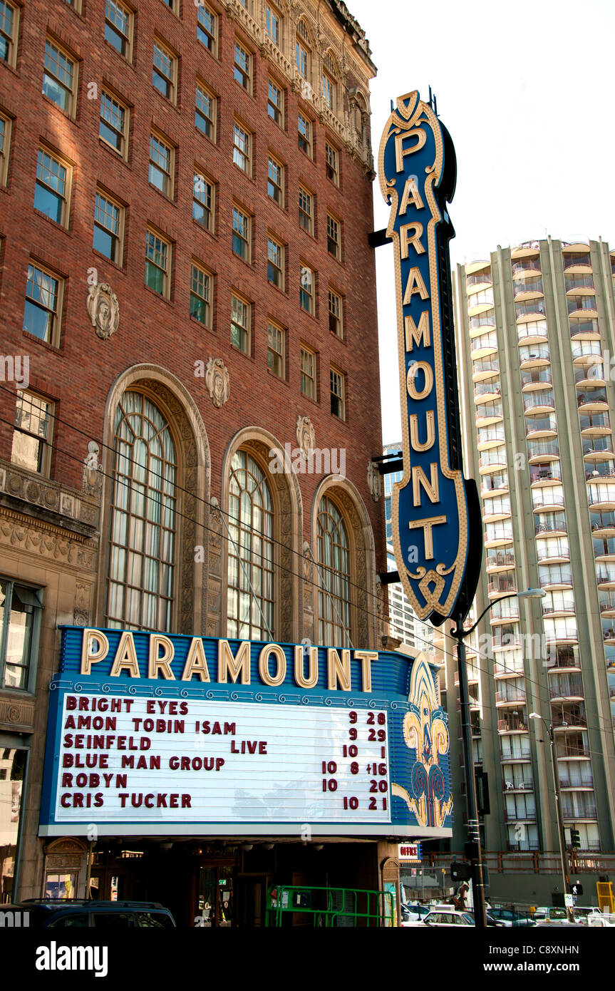 Paramount Movie Theater Seattle città dello Stato di Washington Stati Uniti d'America Foto Stock