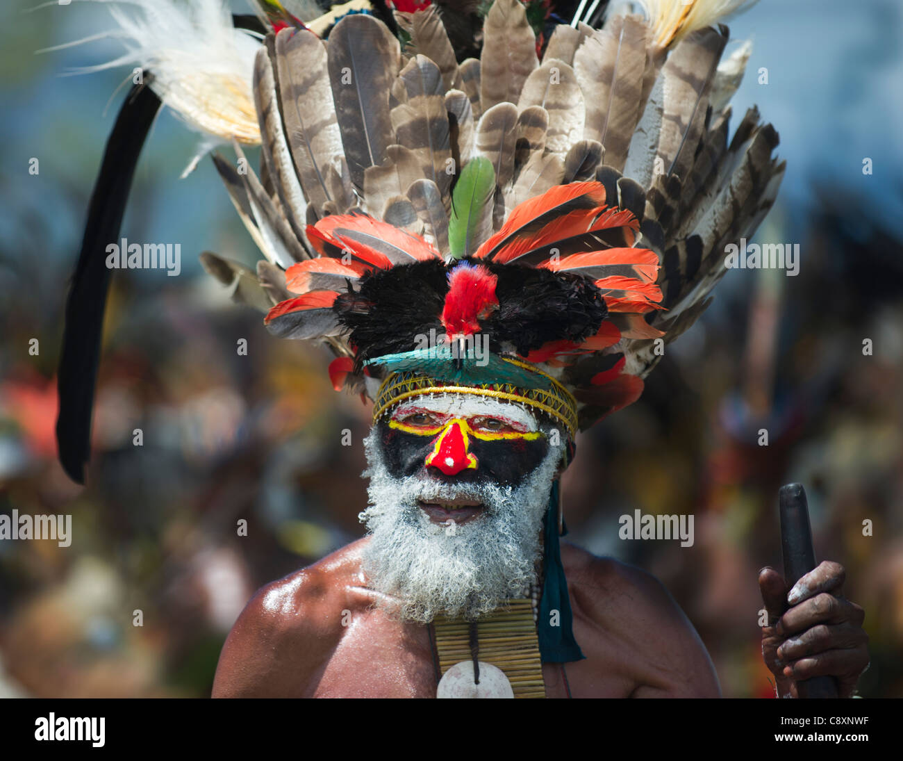 Gli artisti interpreti o esecutori tribali da Hagen a Sing-sing - Mt Hagen Visualizza nelle Highlands Occidentali Papua Nuova Guinea Foto Stock