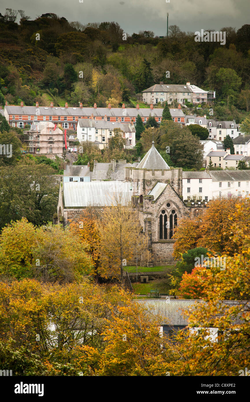 La cattedrale e la città di Bangor Wales UK Foto Stock