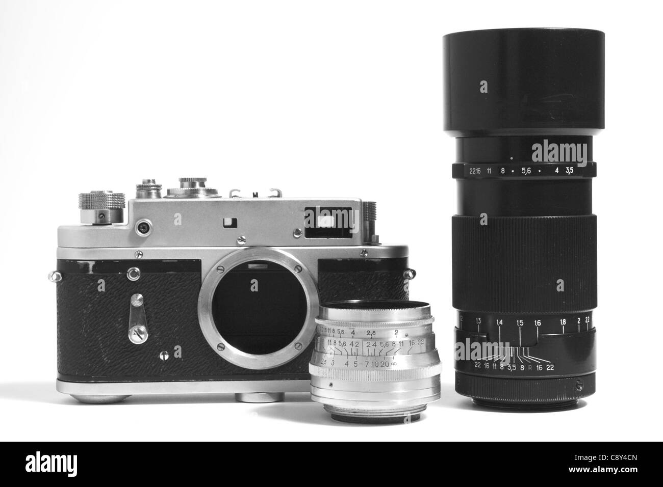 Un classico film manuale della telecamera e obiettivo Foto Stock