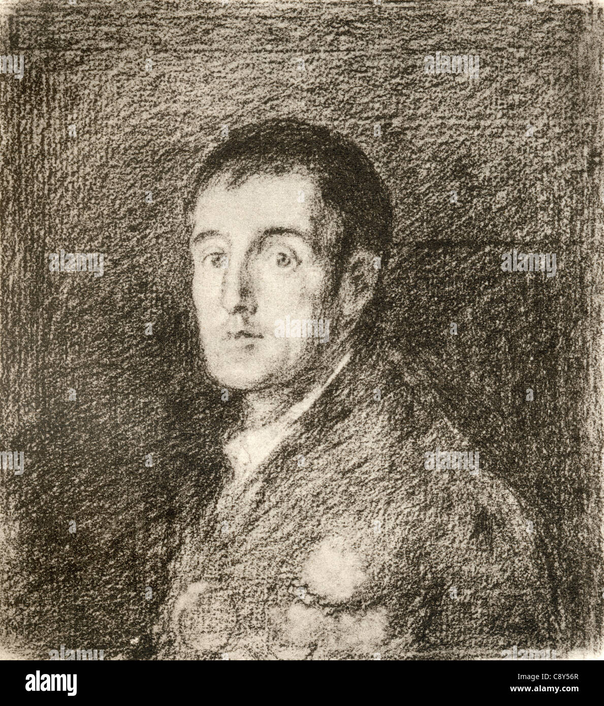 Arthur Wellesley, primo duca di Wellington, 1769 - 1852, dopo il lavoro di Francisco de Goya. Soldato britannico e più. Foto Stock