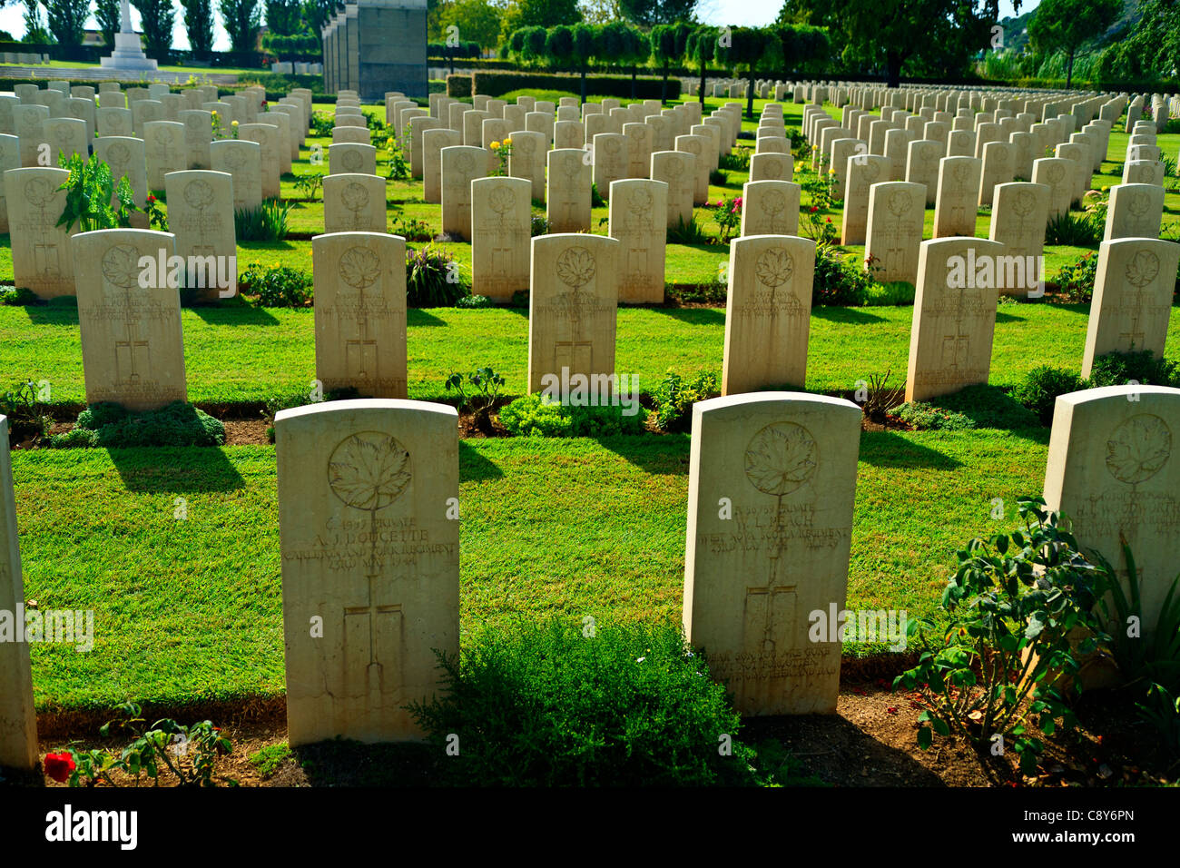 Commonwealth War Graves Monte Cassino, Cassino, Canadian War Graves Foto Stock