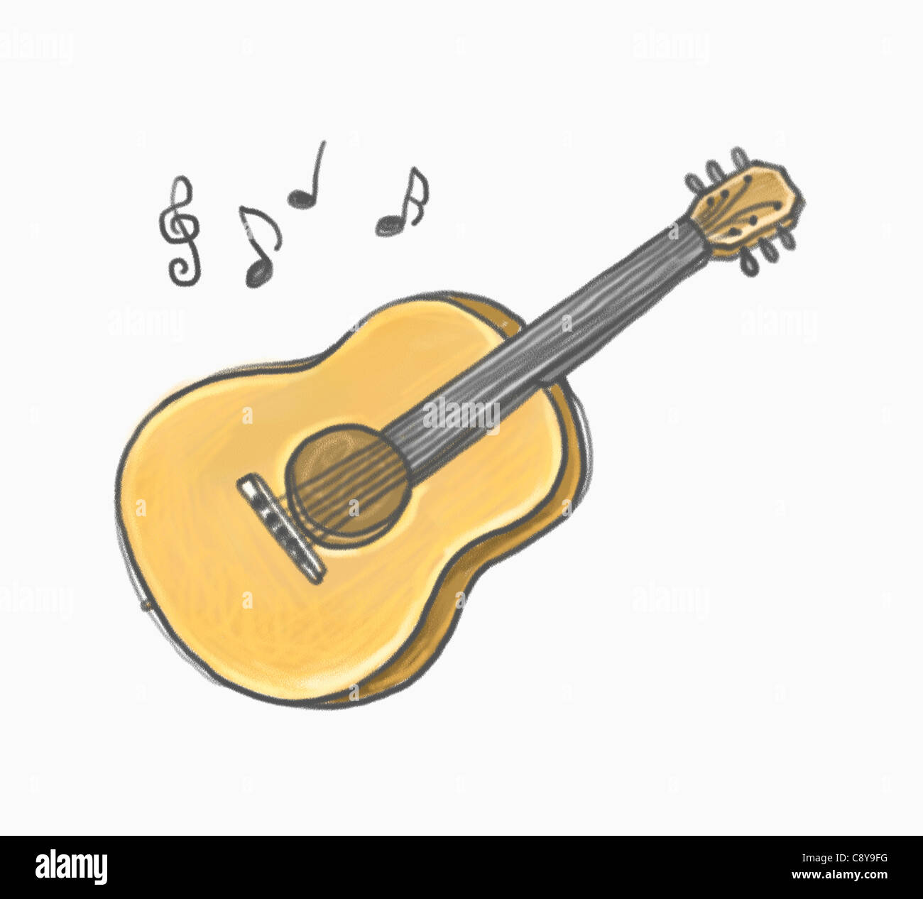Disegno di una chitarra Foto stock - Alamy
