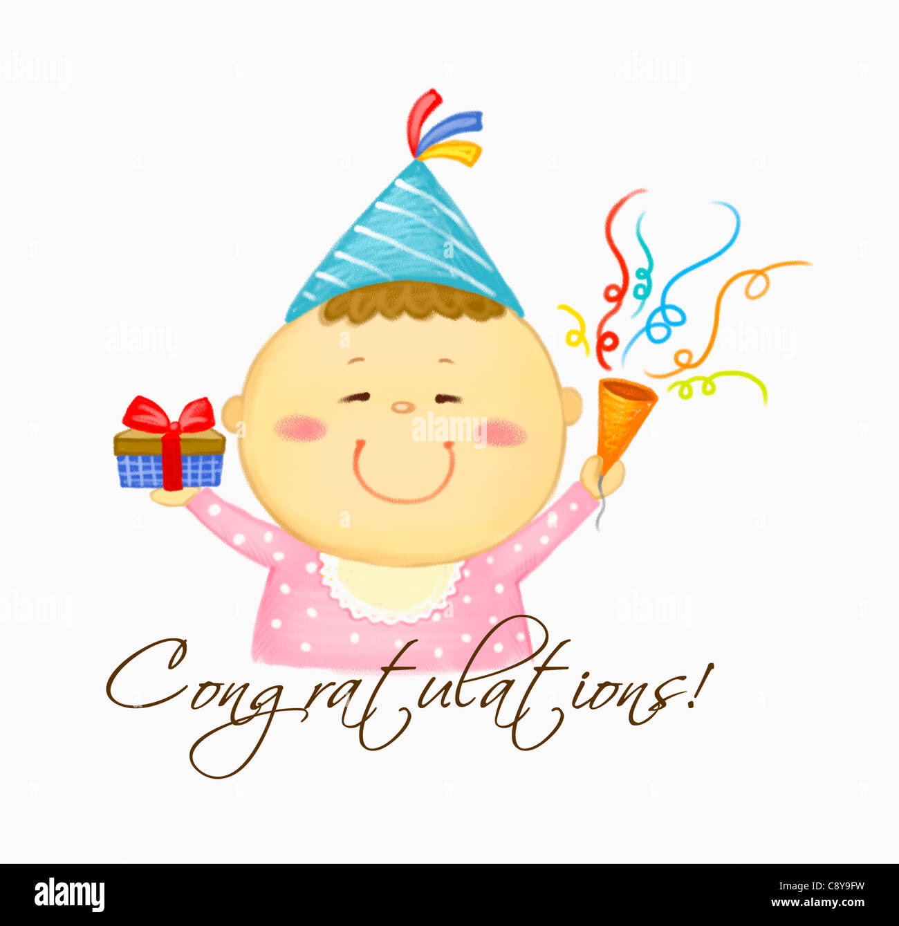 Disegno di un compleanno baby Foto Stock