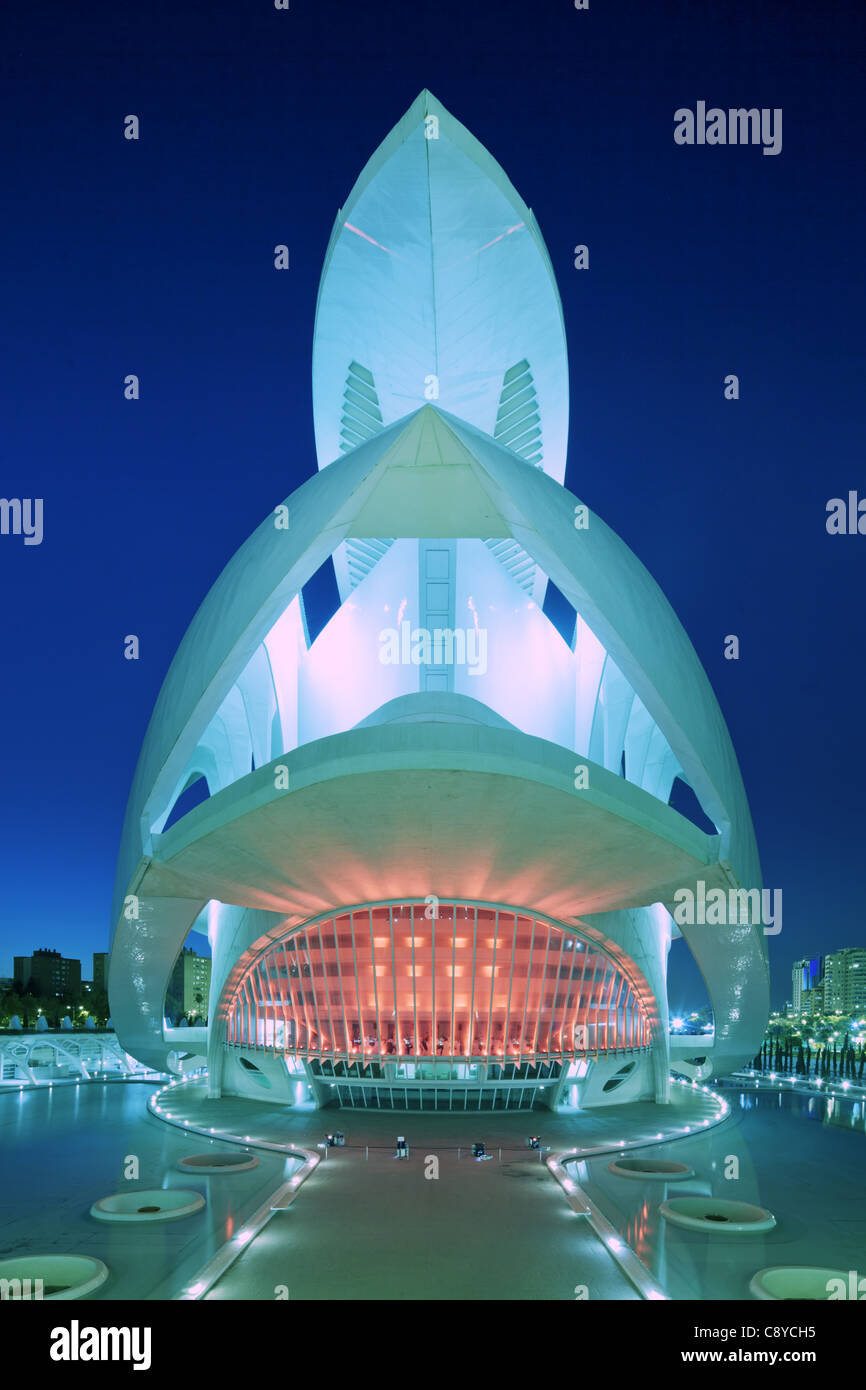 Il Palau de les Arts Reina Sofia dal Calatrava, , Valencia, Spagna Foto Stock