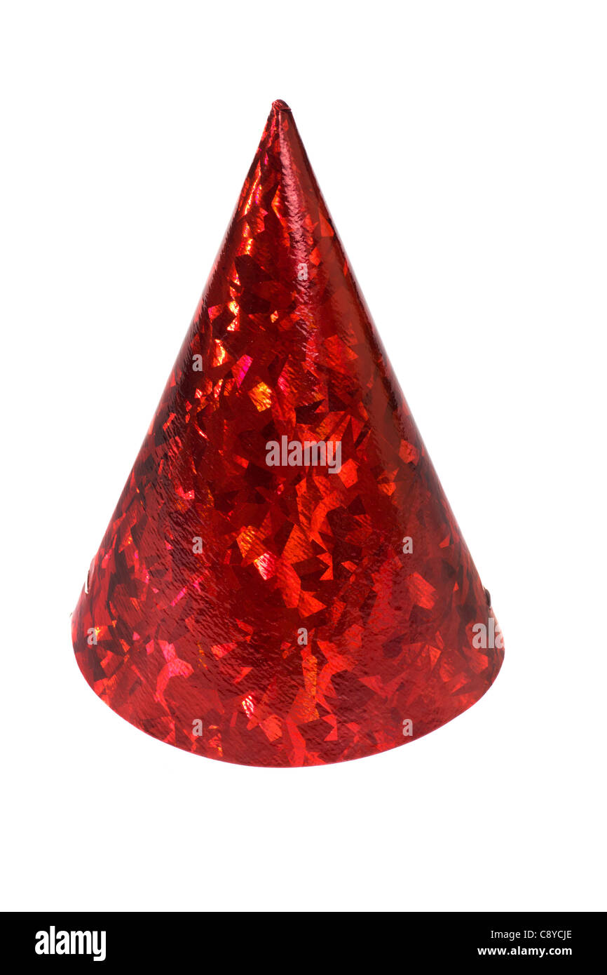 Festa di compleanno hat, foto sullo sfondo bianco Foto Stock