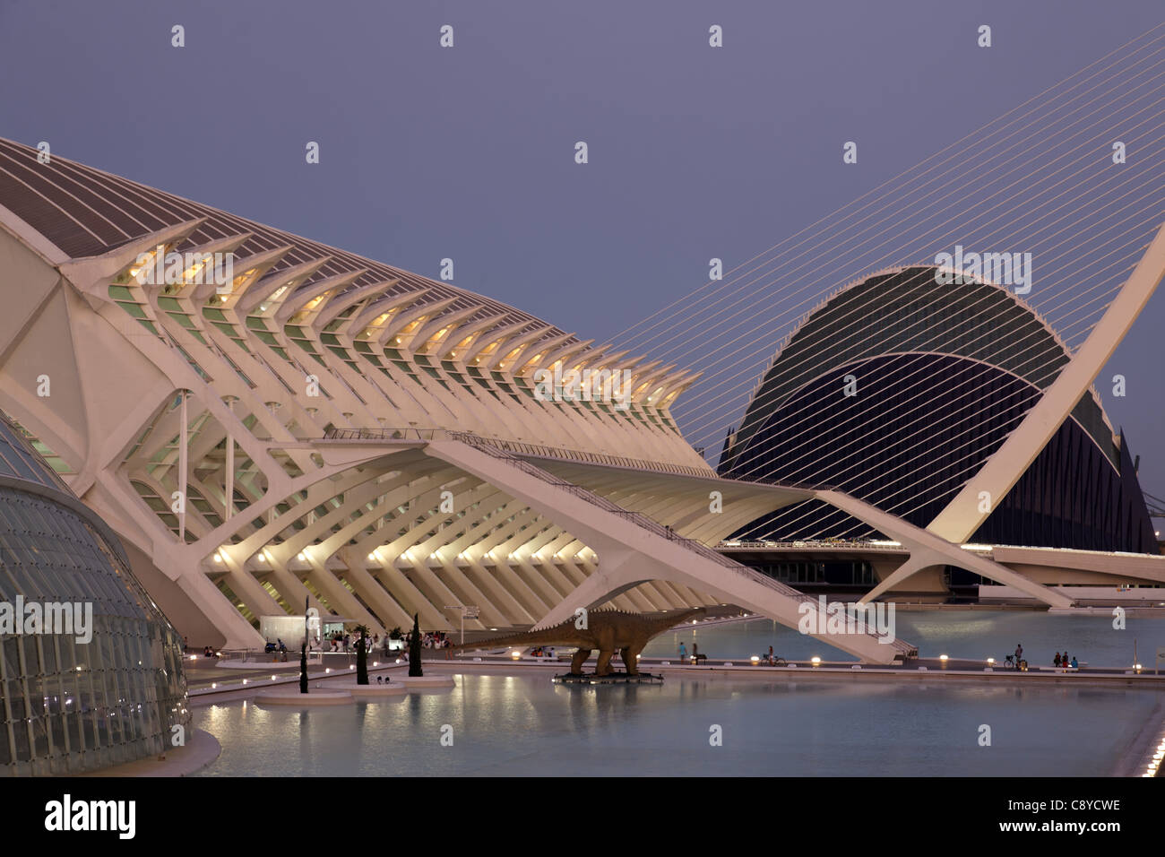 Città delle scienze e delle arti dell'architetto Santiago Calatrava, Valencia , Spagna Foto Stock