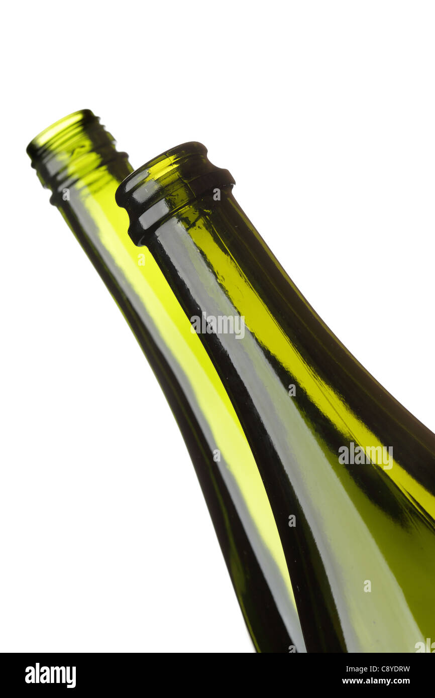 Bottiglie di close-up isolato su sfondo bianco Foto Stock