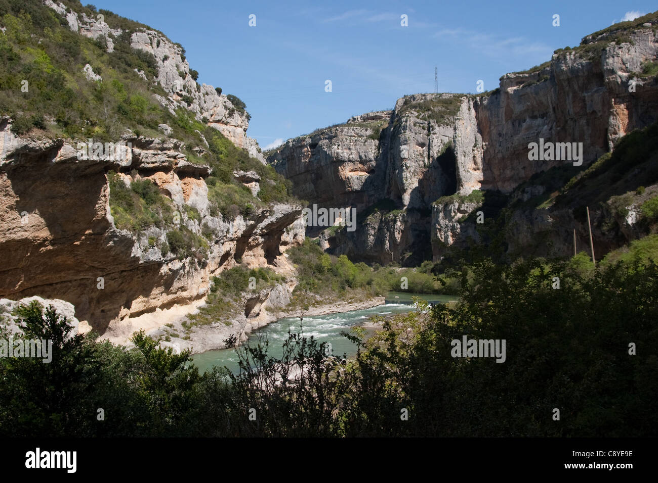 La Foz de Lumbier gorge in Aragona, Spagna, è un ottimo posto per vedere il grifone e avvoltoi egiziano Foto Stock