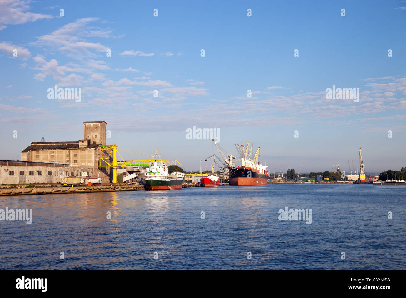 Vista della banchina porto di Danzica, Polonia. Foto Stock