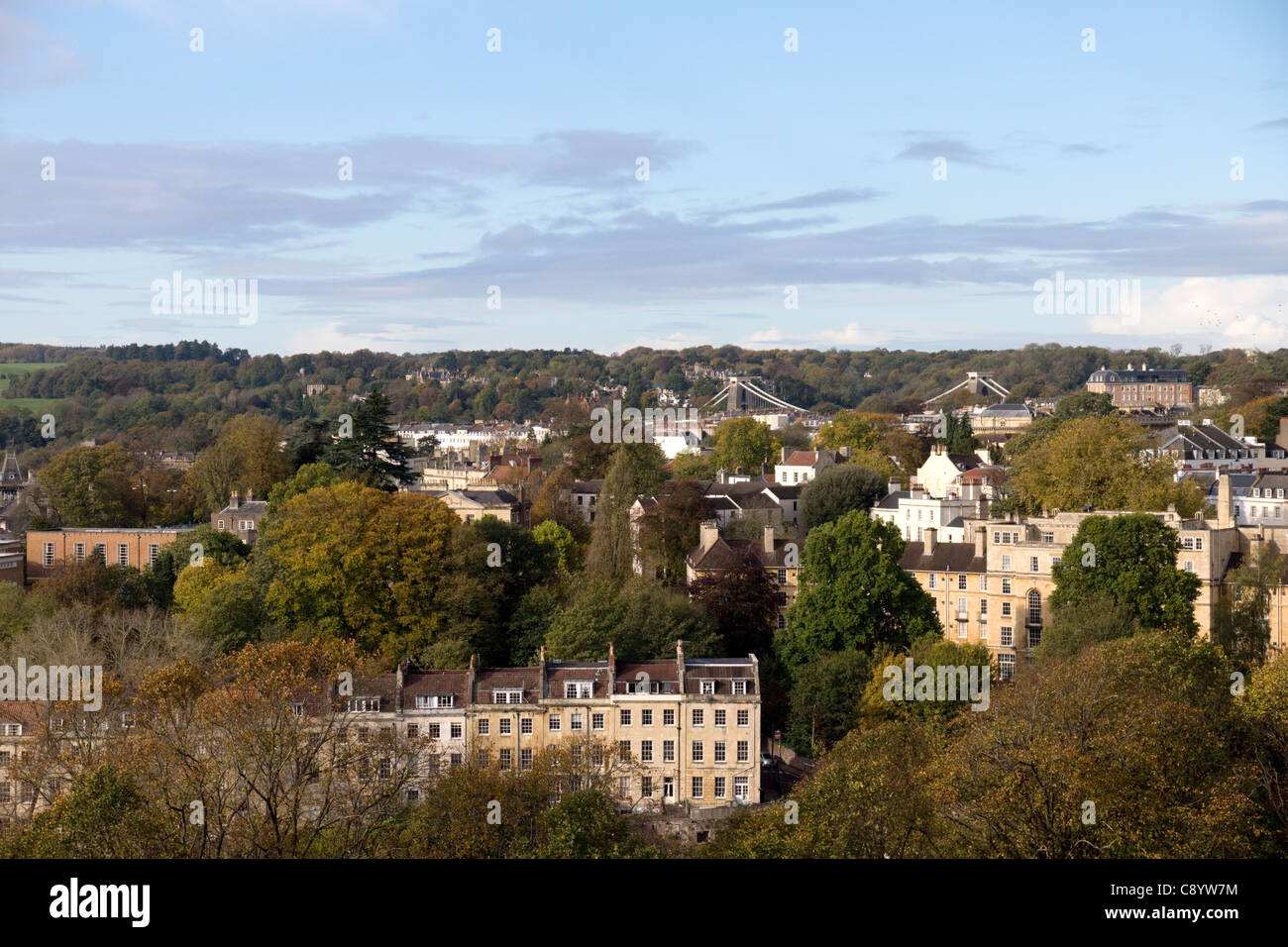 Bristol Skyline compreso il Clifton Suspension Bridge Foto Stock