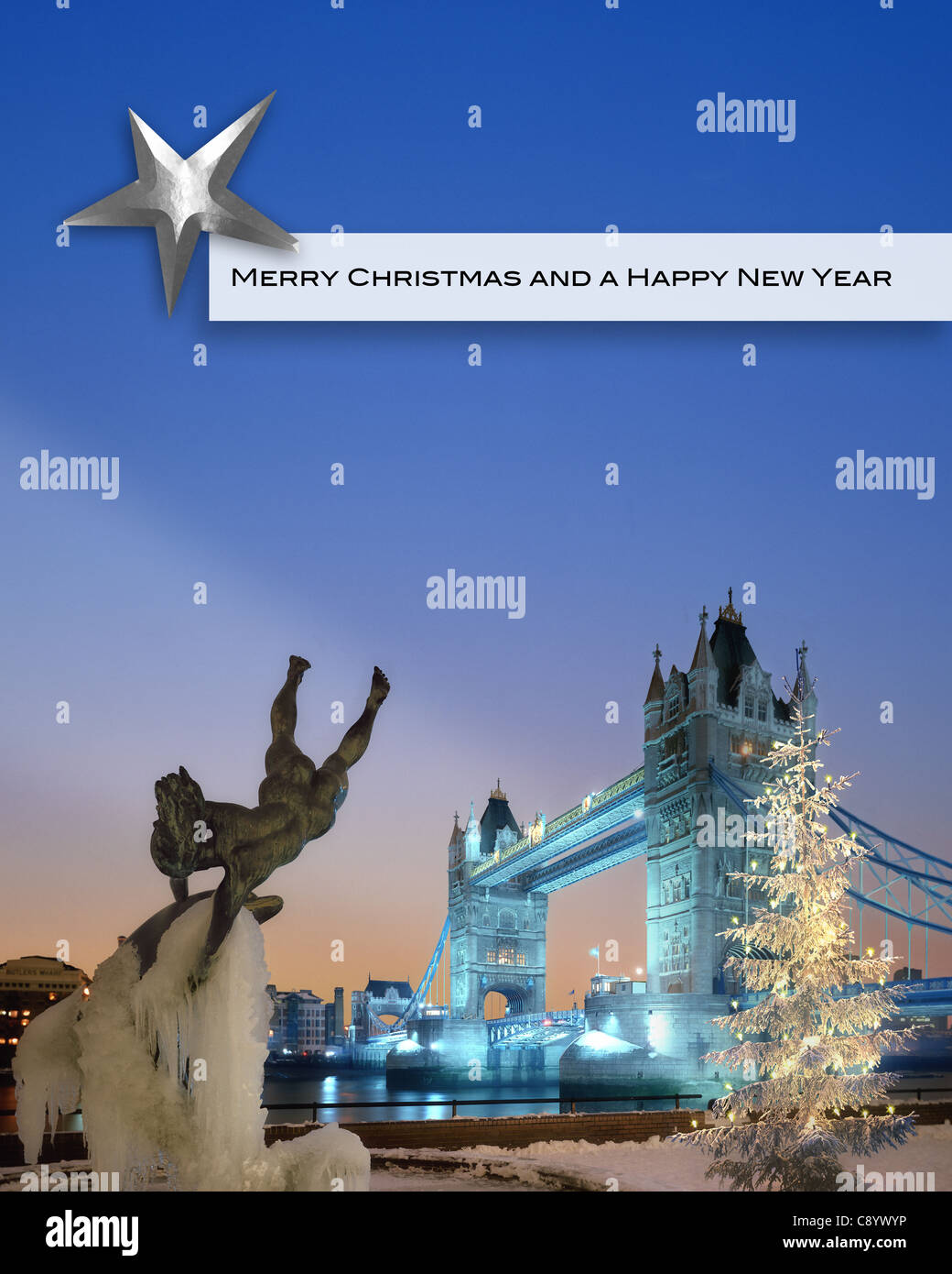 Scheda di Natale concetto: Buon Natale e un felice anno nuovo Foto Stock