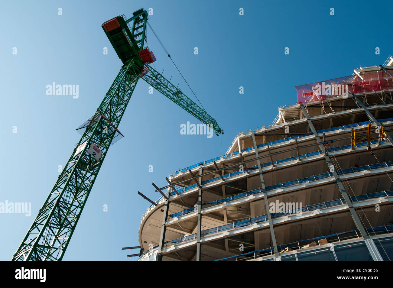 La nuova società Co-Operative sede in costruzione presso il Noma di sviluppo. Miller Street, Manchester, Inghilterra, Regno Unito. Foto Stock