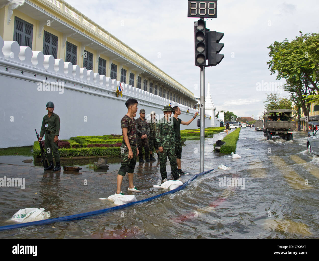 Bangkok inondazioni 2011 Foto Stock