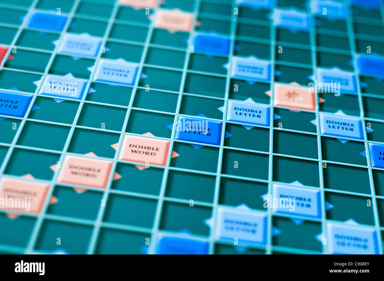 Close up di un vuoto gioco SCRABBLE board Foto Stock