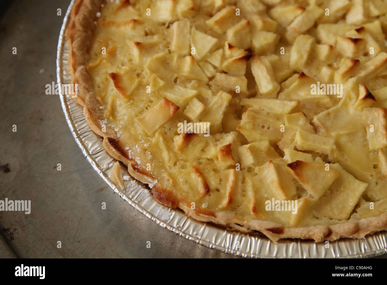 La torta di mele closeup in casa Foto Stock