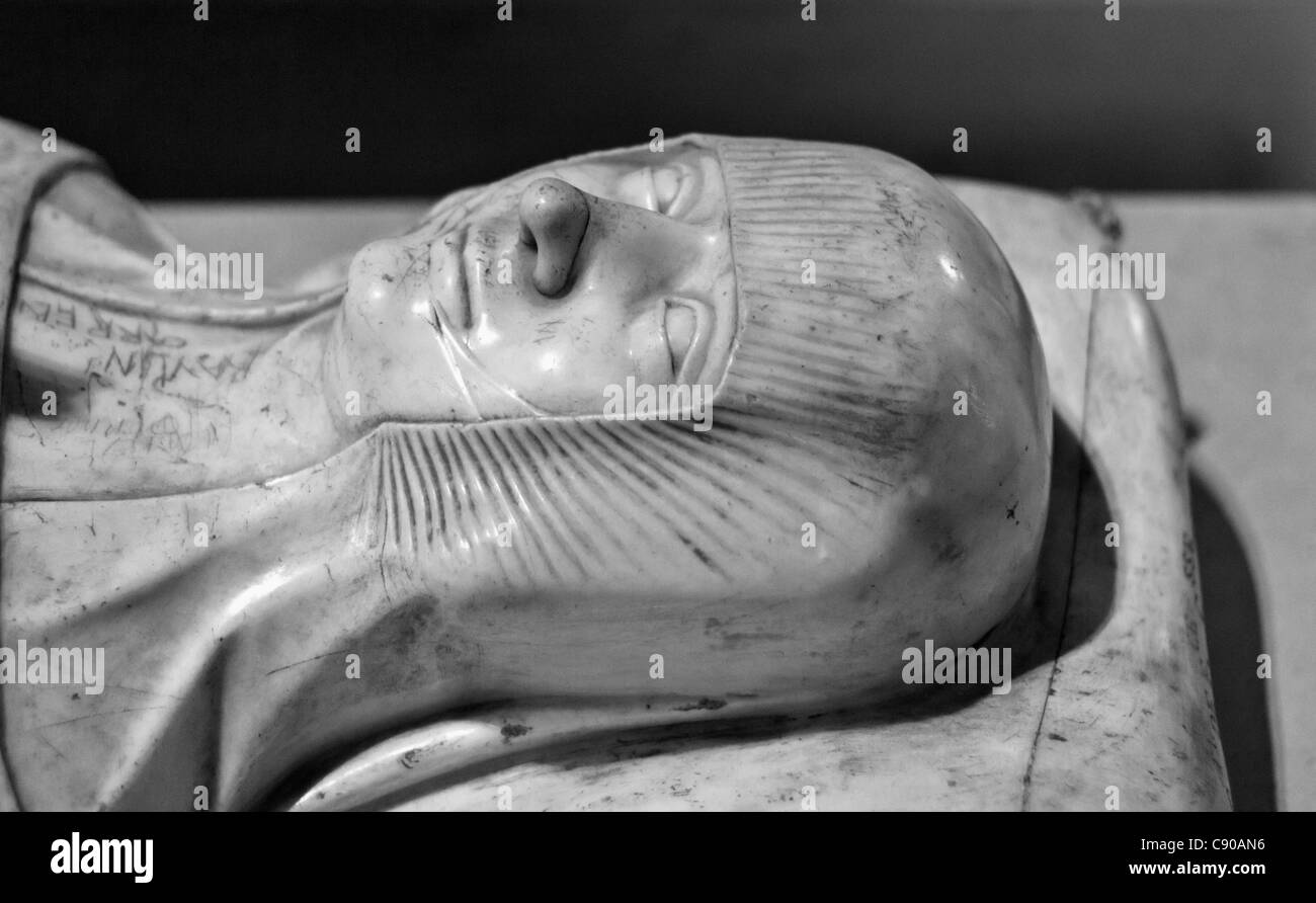 Effigie di Marguerite de Flandre, Basilique Saint-Denis, Saint Denis, Ile de France, Francia Foto Stock