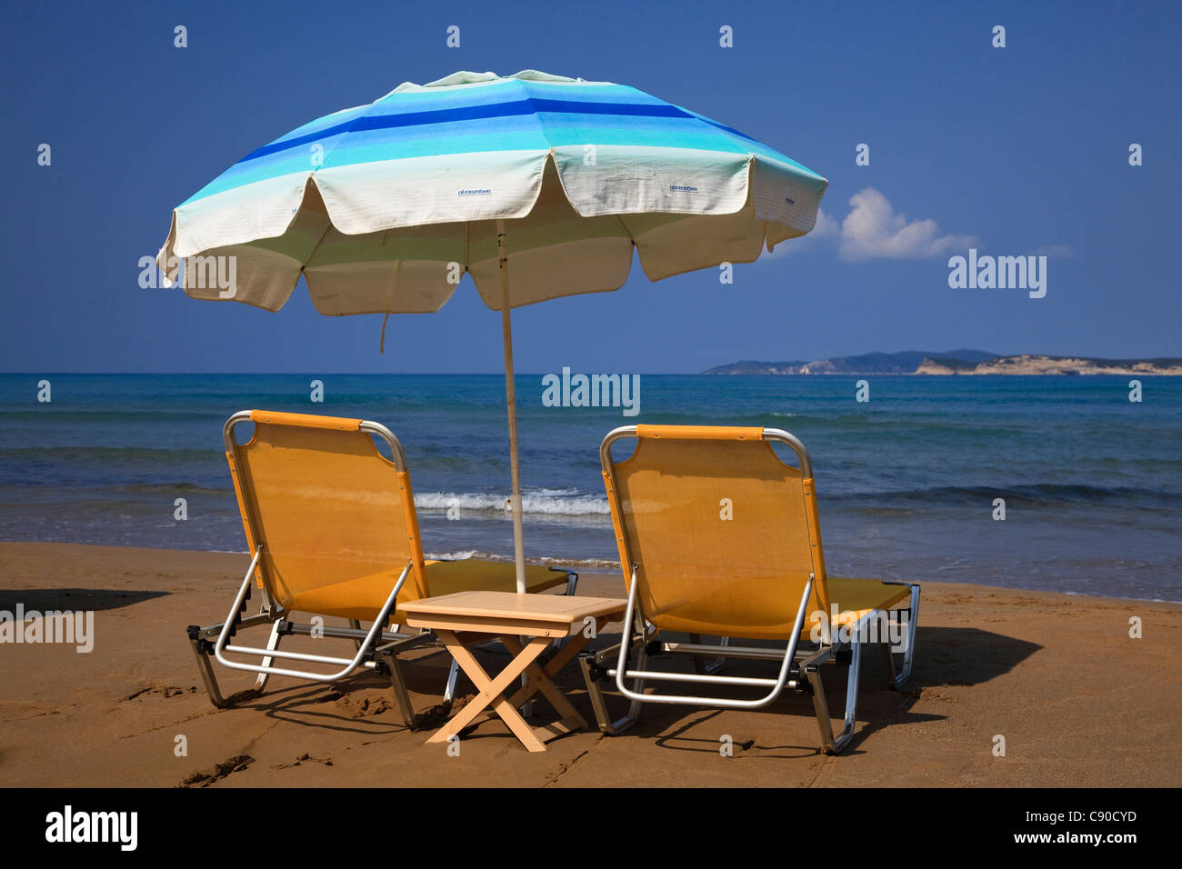 Spiaggia di Agios Stephanos, Corfù, Grecia Foto Stock