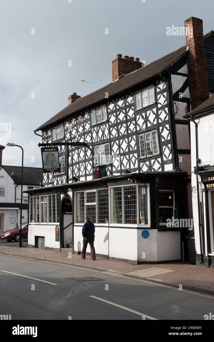 Il Royal Oak Hotel nella storica città mercato di Tenbury Wells in worcestershire Foto Stock